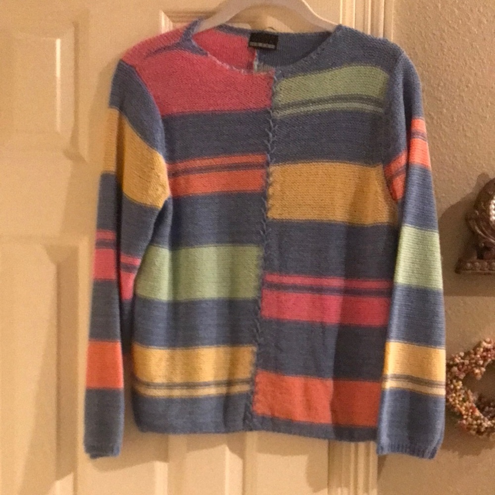 Sigrid Olsen Multicolor Striped Knit Sweater Small